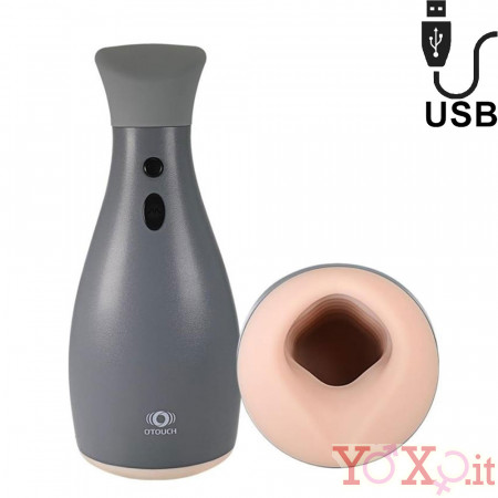 Masturbatore Vibrante Ninja 2 con interno restringente  Ricaricabile USB Grigio