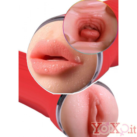 Masturbatore Doppio Gola Profonda e Vagina in TPE 22 x 8 cm