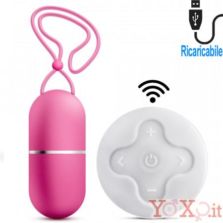 The Darcy - Ovetto Vibrante Telecomandato Wireless 7,4 x 3,3 cm. Rosa Ricaricabile con USB
