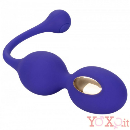 Ovulo doppio con elettrostimolazione in silicone viola ricaricabile USB 10,25 x 3,25 cm. e telecomandato wireless