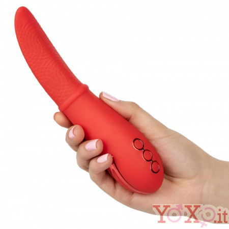 Vibratore lingua Laguna Beach Lover in silicone arancio ricaricabile USB 20,2 x 3,75 cm.