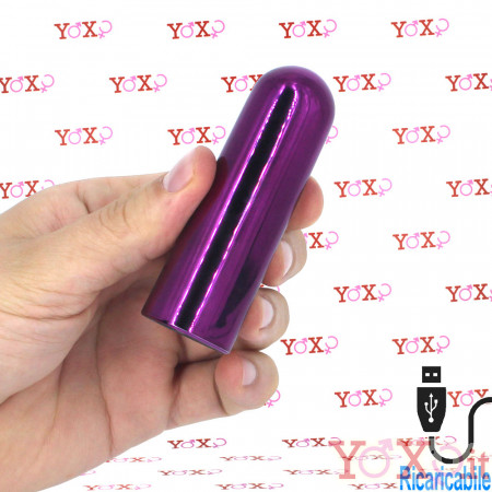 Glam - Vibratore ULTRA Potente Impermeabile 9 x 2,5 cm. Fucsia Ricaricabile USB