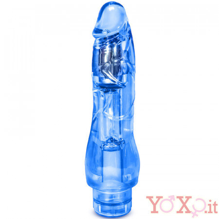 Vibratore realistico blu trasparente 22 x 5 cm.