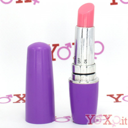 Stimolatore clitoride a forma di rossetto lilla 9 x 3 cm.