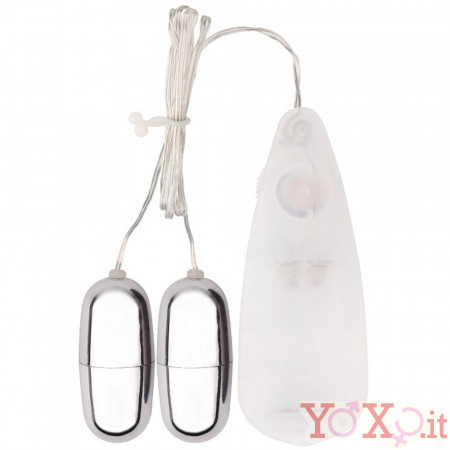 Dual Delight - Ovetti Vibranti Multi Velocità 4,5 x 2,6 cm. Argento