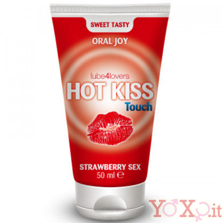 Lubrificante gel commestibile Hot Kiss alla fragola 50 ml.