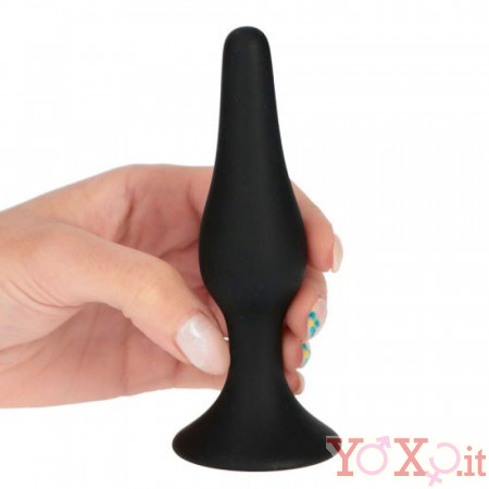 Cuneo anale in silicone nero Bottle Large 12,5 x 3,3 cm.