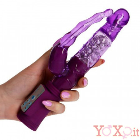 Vibratore Doppio Crazy Anal Tickler con Perle Rotanti 22 x 3 cm.