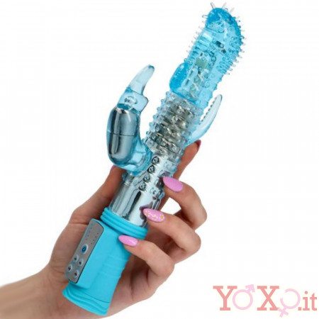 Vibratore Rabbit Rotante Multivelocità con Rilievi Stimolanti 23 X 4 cm.
