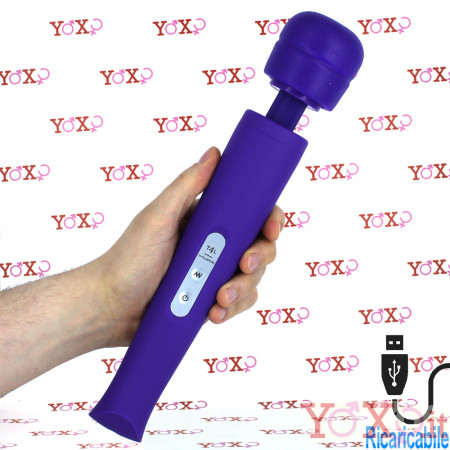 Vibratore Tipo Massaggiatore Ricaricabile Candy Pie Wand Viola 32 x 5,5 cm.