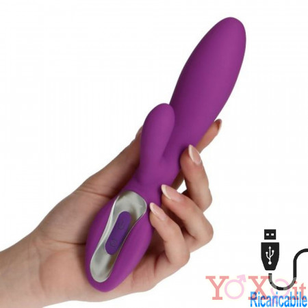 Vibratore Elys Concave in Puro Silicone Viola 20 x 3,6 cm.