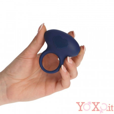 Anello Fallico Vibrante Heart con Rilievi Stimolanti in Puro Silicone