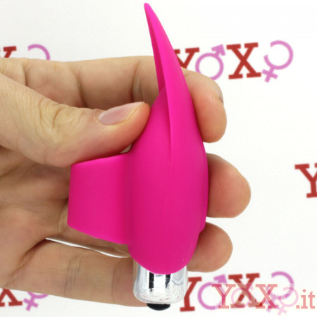Mini Vibratore da Dito in Puro Silicone Rosa 10 cm.