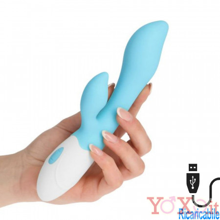 Vibratore Rabbit Ricaricabile USB Petal in Puro Silicone 20 X 3,2 cm.