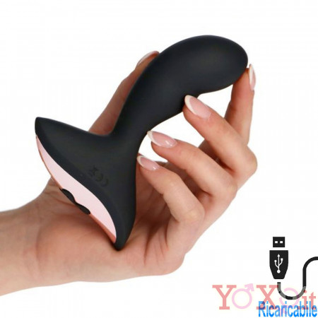 Vibratore Anale e Prostata in Puro Silicone Nero 12,5 x 3 cm.