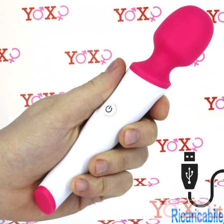 Massaggiatore Magic Wand Testa in Silicone 20 x 3,7 cm.