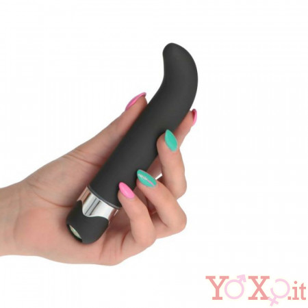 Vibratore Punto G Nero Con Diamante 15 x 2,7 cm.