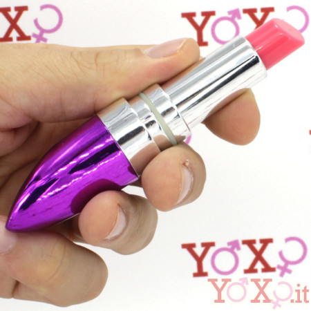 Stimolatore clitoride a forma di rossetto lilla 11 x 2 cm.