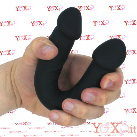 Fallo Doppio Realistico in Silicone Nero 23 x 3 cm.