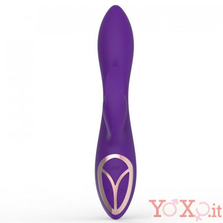 Vibratore rabbit impermeabile in silicone viola orchidea 20,2 x 4 cm.