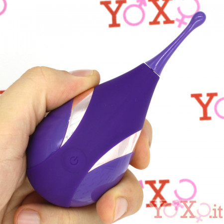 Stimolatore vibrante in silicone viola 12,6 x 4,9 cm.