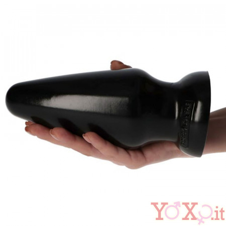 Cuneo anale gigante Made in Italy nero con ventosa 16,5 x 8 cm.