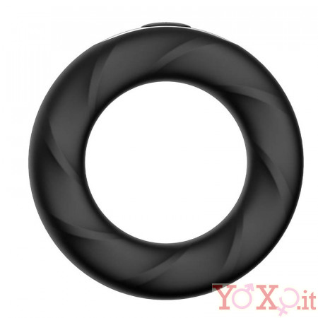 Anello rigido Rev Cockring vibrante in silicone nero ricaricabile USB 5,2 cm.