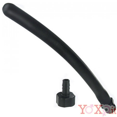 Soffione per lavaggio anale in silicone nero con attacco universale 25 x 2 cm.