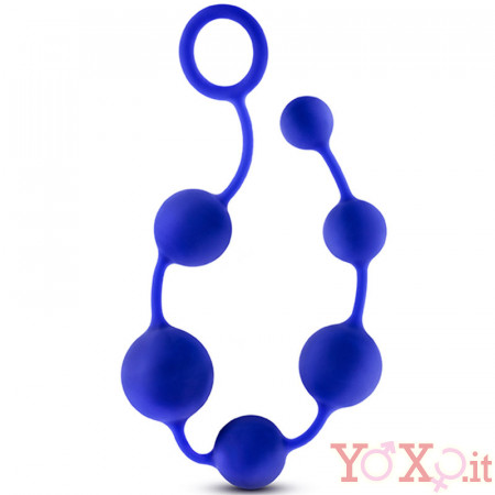 Catena Anale Flessibile in Puro Silicone Blu 38 x 3,5 cm.