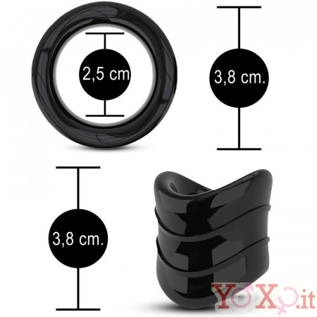Stay Hard ball stretcher snug XL nero 2,5 x 3,8 cm.