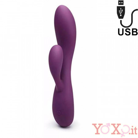 Bacall 2.0 - Vibratore Rabbit in Silicone 19,4 x 3,8 cm. Viola Ricaricabile