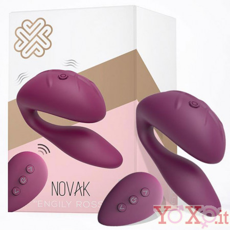 Novak - Vibratore per Coppia con Telecomando Wireless 8,6 x 3,8 cm. in Silicone Magenta Ricaricabile USB