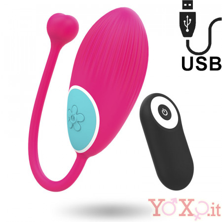 Ocian - Ovetto Wireless in Silicone 7,5 x 3,5 cm. Fucsia Ricaricabile