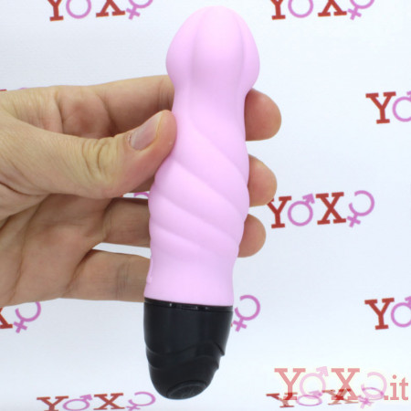 Tornado - Mini vibratore in silicone rosa 14,6 x 3,6 cm.