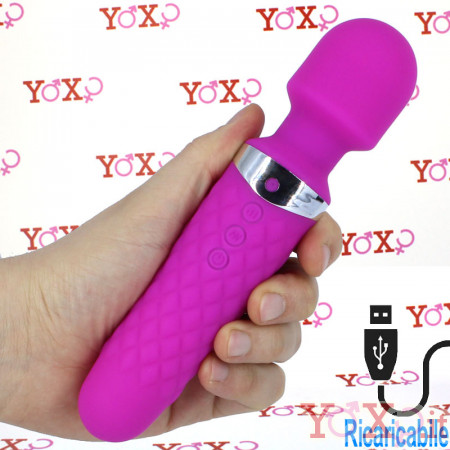 BE WANDED - Massaggiatore in Silicone 20 x 4,1 cm. Ricaricabile USB Fucsia