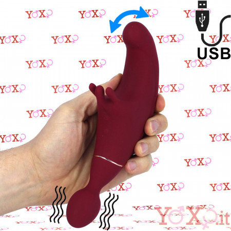 Adrienl Lastic FUSION - Massaggiatore e Vibratore Rabbit 2 in 1 in Silicone 19,9 x 3,5 cm. Ricaricabile USB