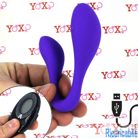 Adrien Lastic COUPLE SECRET II - Vibratore Doppio in Silicone 10,8 x 3,5 e 7,9 x 2,7 cm. Ricaricabile USB Fucsia