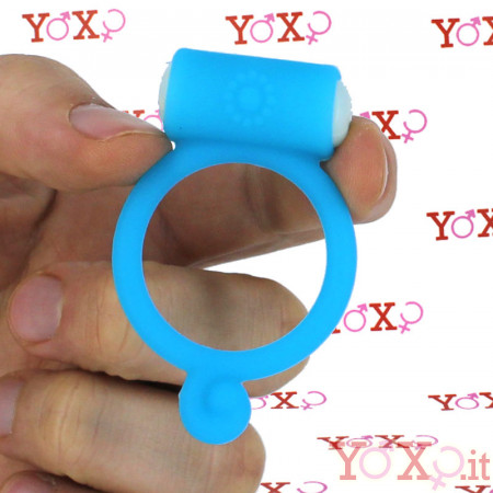 POWER RING TEAR - Anello Fallico Vibrante Elastico in Silicone Azzurro