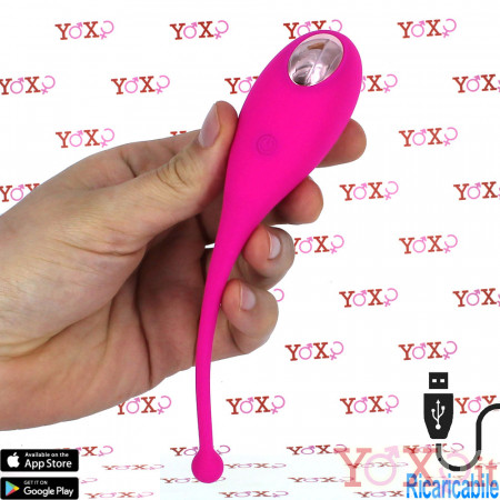 Adrien Lastic PALPITATION - Ovulo Vibrante in Silicone Comandato da APP 18 x 3,7 cm. Fucsia