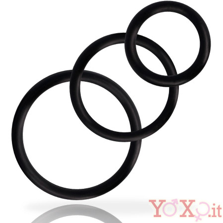 Set di 3 Anelli Fallici 3 - 4 - 5 cm. Nero