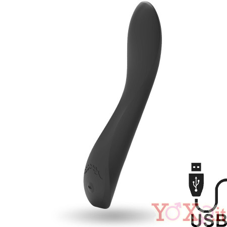 Kean - Vibratore Punto G in Silicone Flessibile 20,4 x 3,8 cm. Nero Ricaricabile