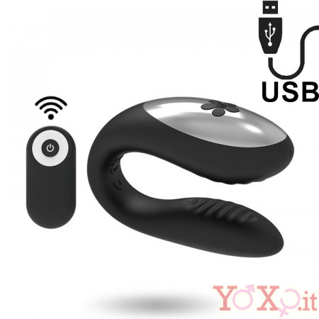 We Love - Vibratore per Coppia in Puro Silicone con Telecomando Wireless Ricaricabile USB Nero