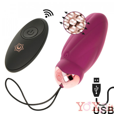 Sita - Ovetto Wireless con Perle Rotanti in Silicone 6 x 3,5 Fucsia Ricaricabile con USB