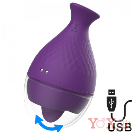 Lingua Lecca Vagina in Silicone Ricaricabile USB Viola