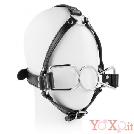 Spider O-Ring in Acciaio per BDSM Fetish con Imbracatura Testa 