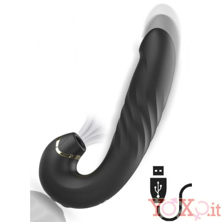 Vibratore con Spinta e Succhia Clitoride Ricaricabile USB