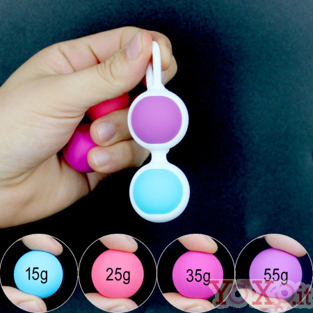 Kit di 4 Kegel Balls - Sfere Vaginali in Puro Silicone con Peso Variabile 3 cm. Vari Colori