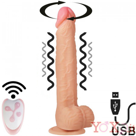 MAGNUS 2.0 - Vibratore Realistico Rotante con Telecomando 22 x 4 cm. Color Carne