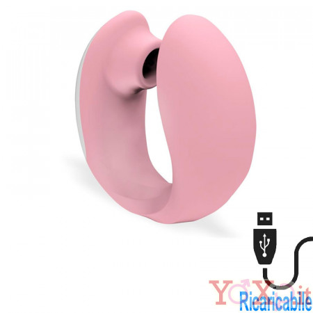 Succhia Clitoride e Vibratore Punto G 2 in 1 in Silicone Rosa
