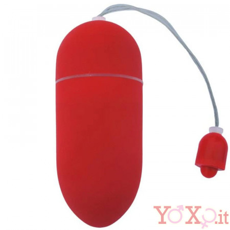 Ovulo vibrante multivelocità rosso 8 x 3,5 cm.